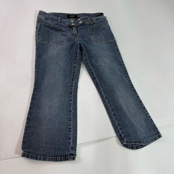 VTG Angels Jeans Womens 13 Blue Cropped y2k Low Rise No Back Pockets - Picture 1 of 10